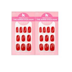 2 Pack Olive & June Super Stick Mani Press-On Fake Nails LOLLIPOP 32 each